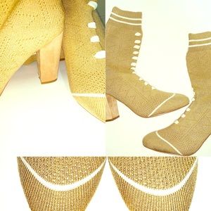 Brand New Nude Knit Sporty Chunky Heel